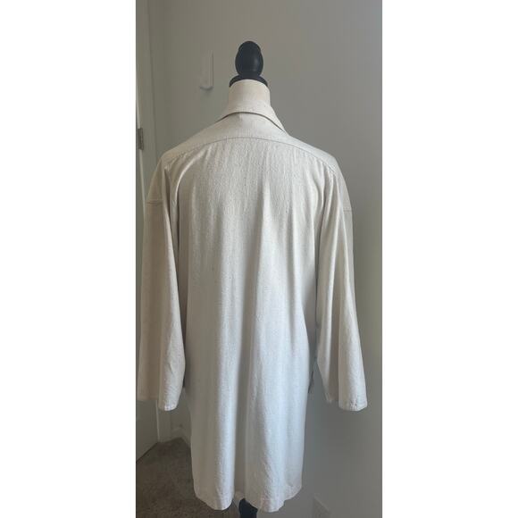 NATURELLE George Georgiou Raw Silk Oversized Unlined Cream Jacket Blazer Sz S - Picture 5 of 8